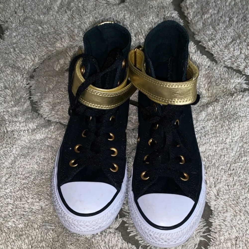 Black Converse with Gold Strap